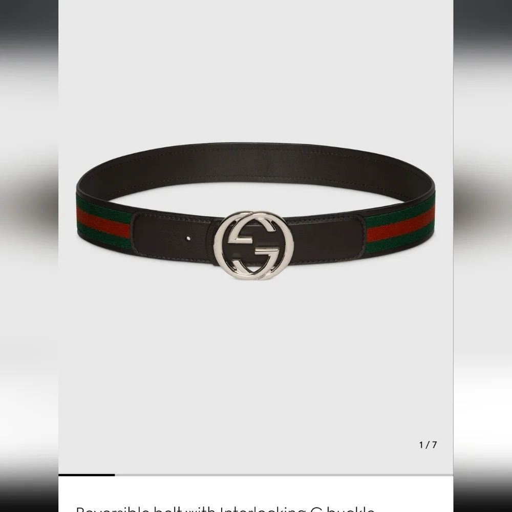Gucci Black and Red Men's Belt